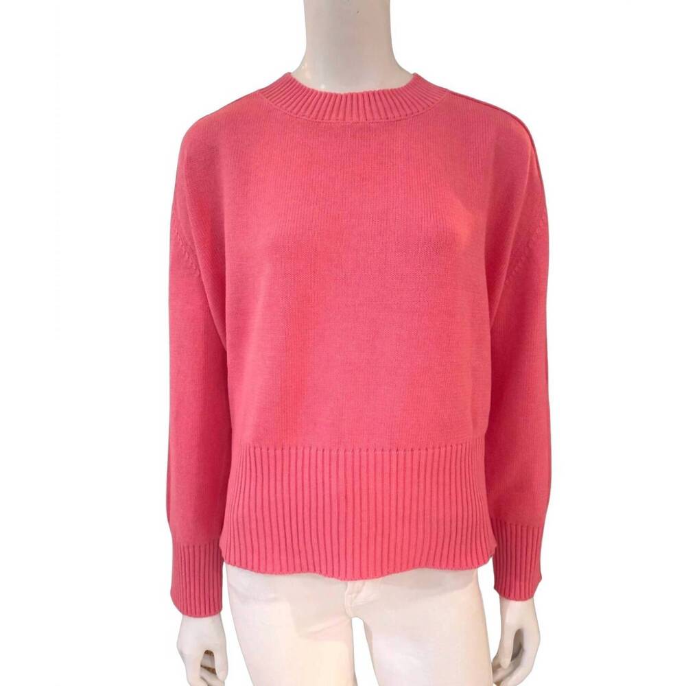 NEW CORTLAND PARK women's perfect day crew cashmere sweater in coral